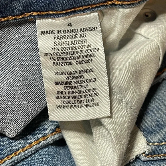 Aeropostale Medium Wash Ripped Knee Ankle Jeggings Size 4 - Picture 4 of 5